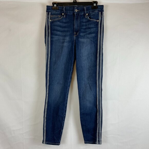 Good American Jeans 6 28 Blue Good Legs Stripe Detail